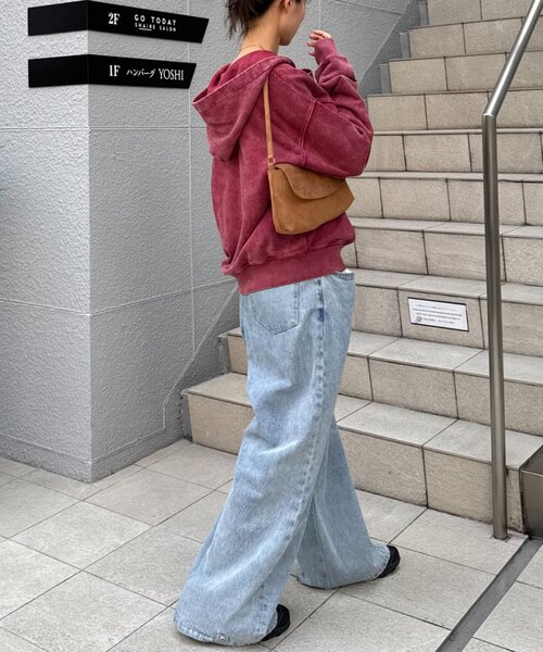 CIAOPANIC TYPY（チャオパニックティピー）の「【UNISEX】ヘビーウェイト加工スキッパーフーディー（パーカー・レディース・グリーン/レッド/ブラウン/ブラック・MEDIUM/LARGE）」の12枚目の写真