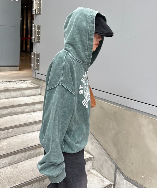 CIAOPANIC TYPY（チャオパニックティピー）の「【UNISEX】ヘビーウェイト加工スキッパーフーディー（パーカー・レディース・グリーン/レッド/ブラウン/ブラック・MEDIUM/LARGE）」の22枚目の写真