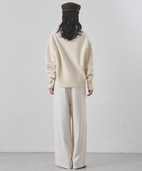 ウィムガゼット 23AW フォックス ウール Vネック プルオーバー ニット F Whim Gazette(ウィム ガゼット)のフォックスウールVネックプルオーバー