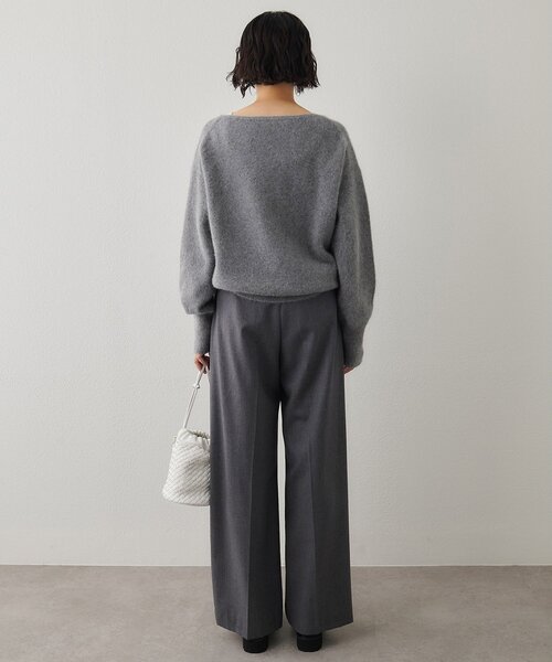 Whim Gazette（ウィムガゼット）の「フォックスウール Vネックプルオーバー（ニット/セーター・レディース・グレー/モカ/ミント/オフホワイト/ベビーピンク/ネイビー/ブラック・FREE）」の15枚目の写真