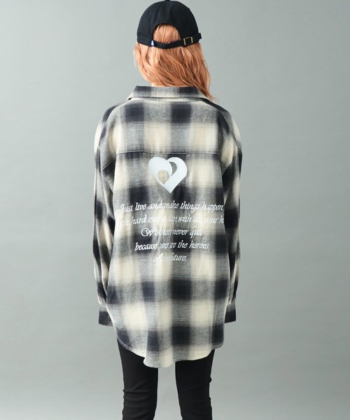 ANAP（アナップ）の「オンブレ チェック 刺繍 オーバーサイズ シャツ（シャツ/ブラウス・レディース・レッド/ブラック・F）」の13枚目の写真