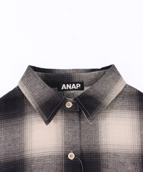 ANAP（アナップ）の「オンブレ チェック 刺繍 オーバーサイズ シャツ（シャツ/ブラウス・レディース・レッド/ブラック・F）」の16枚目の写真