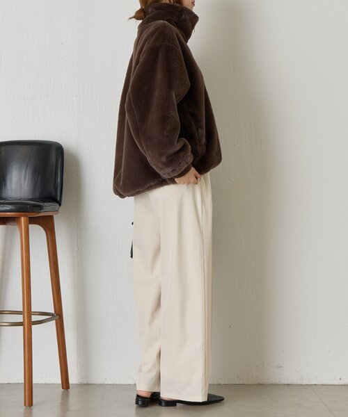 Jena espace merveilleux（ジェナ　エスパスメルヴェイユ）の「エコファースタンドネックジャケット（その他アウター・レディース・グレー/ブラウン・FREE）」の20枚目の写真