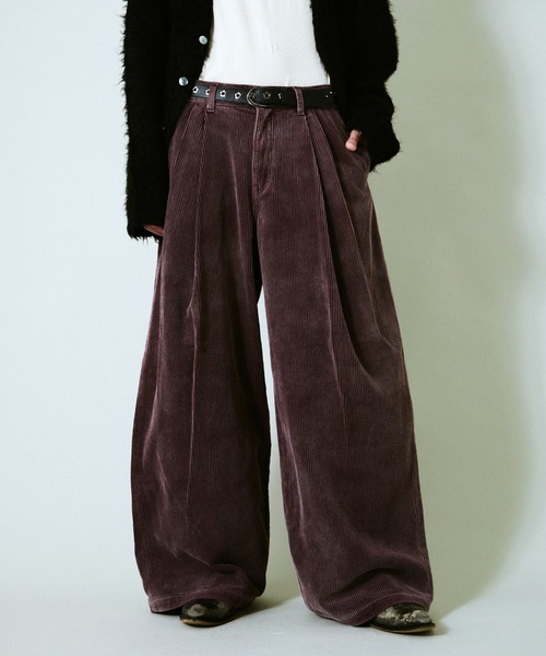 CAMPHOR WOOD(カンファーウッド)の「super baggy faded corduroy trousers / スーパーワイドバギーフェードコーディロイパンツ(その他パンツ・メンズ・ブラック/バーガンディー・SMALL/MEDIUM/LARGE)」の2枚目の写真