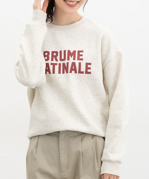 Honeys（ハニーズ）の「【ハニぽか】裏起毛ゆるロゴスウェット（スウェット・レディース・ネイビー/オートミール/杢グレー/ブラウン・L/S/M/LL）」の4枚目の写真