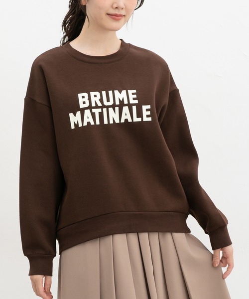 Honeys（ハニーズ）の「【ハニぽか】裏起毛ゆるロゴスウェット（スウェット・レディース・ネイビー/オートミール/杢グレー/ブラウン・L/S/M/LL）」の3枚目の写真