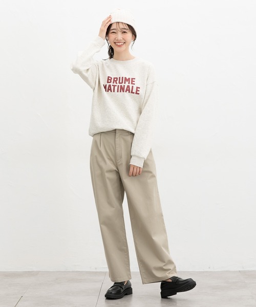 Honeys（ハニーズ）の「【ハニぽか】裏起毛ゆるロゴスウェット（スウェット・レディース・ネイビー/オートミール/杢グレー/ブラウン・L/S/M/LL）」の8枚目の写真