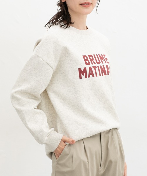 Honeys（ハニーズ）の「【ハニぽか】裏起毛ゆるロゴスウェット（スウェット・レディース・ネイビー/オートミール/杢グレー/ブラウン・L/S/M/LL）」の6枚目の写真