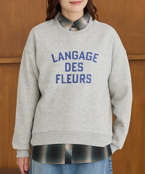 Honeys（ハニーズ）の「【ハニぽか】裏起毛ゆるロゴスウェット（スウェット・レディース・ネイビー/オートミール/杢グレー/ブラウン・L/S/M/LL）」の18枚目の写真