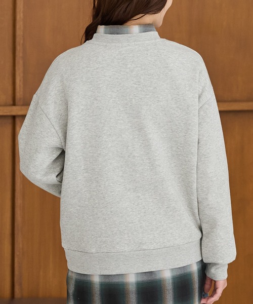 Honeys（ハニーズ）の「【ハニぽか】裏起毛ゆるロゴスウェット（スウェット・レディース・ネイビー/オートミール/杢グレー/ブラウン・L/S/M/LL）」の16枚目の写真