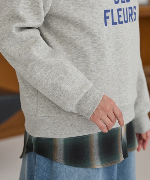 Honeys（ハニーズ）の「【ハニぽか】裏起毛ゆるロゴスウェット（スウェット・レディース・ネイビー/オートミール/杢グレー/ブラウン・L/S/M/LL）」の13枚目の写真