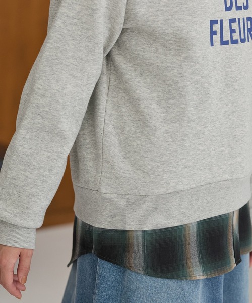 Honeys（ハニーズ）の「【ハニぽか】裏起毛ゆるロゴスウェット（スウェット・レディース・ネイビー/オートミール/杢グレー/ブラウン・L/S/M/LL）」の12枚目の写真