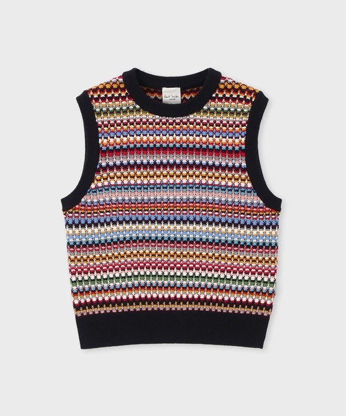 セール】ジュニア マルチボーダー ニットベスト / 893179 4153204