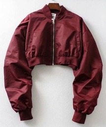 Y2Kシンプルショート丈MA-1ブルゾン