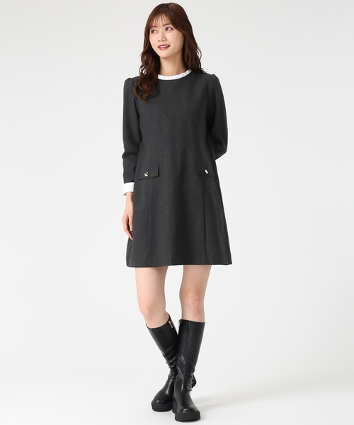 MISCH MASCH(ミッシュマッシュ)の「配色サックミニワンピース(ワンピース・レディース・ブラック/ライトグレー・S/M)」の5枚目の写真