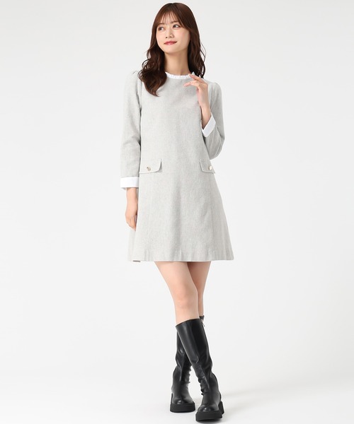 MISCH MASCH(ミッシュマッシュ)の「配色サックミニワンピース(ワンピース・レディース・ブラック/ライトグレー・S/M)」の4枚目の写真