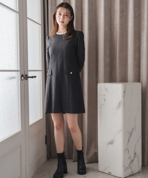 MISCH MASCH(ミッシュマッシュ)の「配色サックミニワンピース(ワンピース・レディース・ブラック/ライトグレー・S/M)」の22枚目の写真