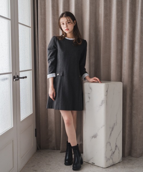 MISCH MASCH(ミッシュマッシュ)の「配色サックミニワンピース(ワンピース・レディース・ブラック/ライトグレー・S/M)」の21枚目の写真