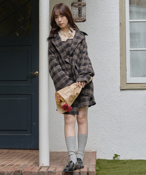 セール】check over jacket / チェックオーバージャケット（テーラード