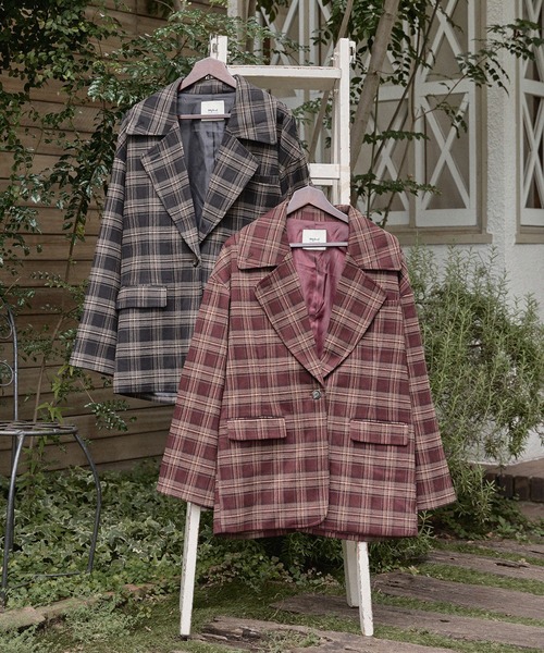 セール】check over jacket / チェックオーバージャケット（テーラード