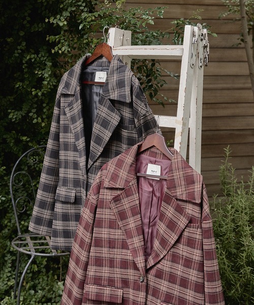 セール】check over jacket / チェックオーバージャケット（テーラード