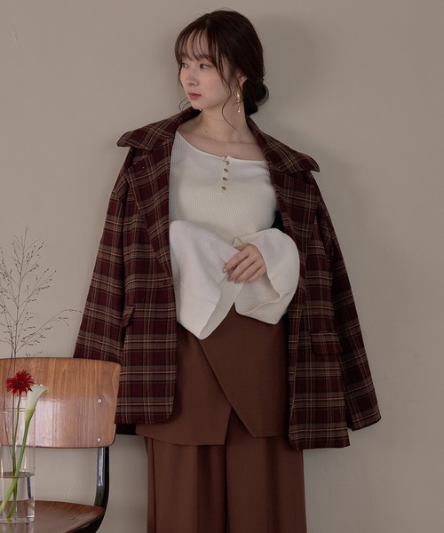 セール】check over jacket / チェックオーバージャケット（テーラード