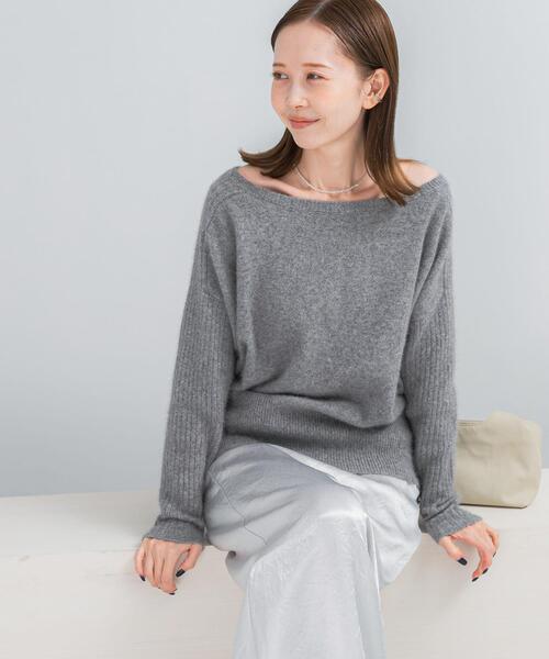 アーバンリサーチ ロッソ（URBAN RESEARCH ROSSO）/エアリーニット2WAYネックプルオーバー セール】エアリーニット2WAYネックプルオーバー（ニット/セーター