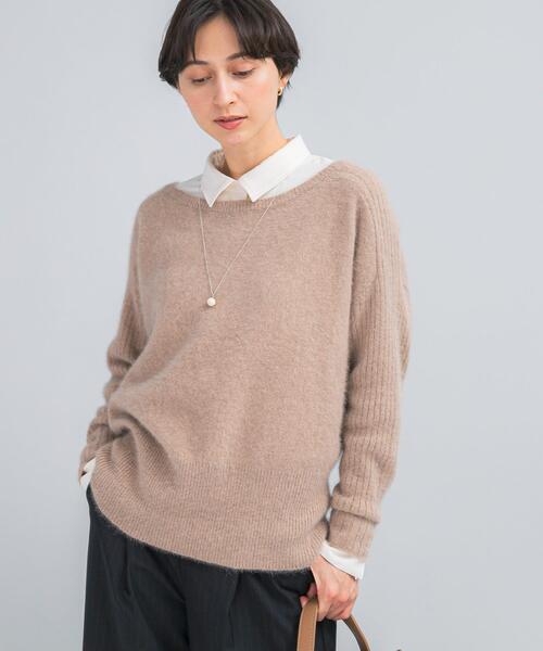 URBAN RESEARCH ROSSO WOMEN（アーバンリサーチ　ロッソ）の「エアリーニット2WAYネックプルオーバー（ニット/セーター・レディース・ベージュ/グレー・FREE）」の19枚目の写真