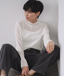 OPAQUE.CLIP | シアーハイネックトップス【洗濯機OK】(Tシャツ/カットソー)