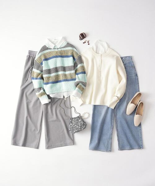 OPAQUE.CLIP(オペークドットクリップ)の「シアーハイネックトップス【洗濯機OK】(Tシャツ/カットソー・レディース・ホワイト/ライトグレー/ブラック/サックスブルー/アイボリー・36/38/40/42)」の18枚目の写真