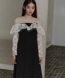 レースアームドレープドレス / lace arm drepe dress（ドレス