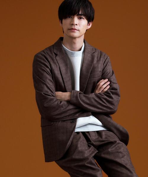 THE SHOP TK （ザ ショップ ティーケー ）の「ホームスパンジャージジャケット【セットアップ可/洗濯機OK】（テーラードジャケット・メンズ・ダークグレー/ダークブラウン/ベージュ系その他5・04/02/03）」の4枚目の写真