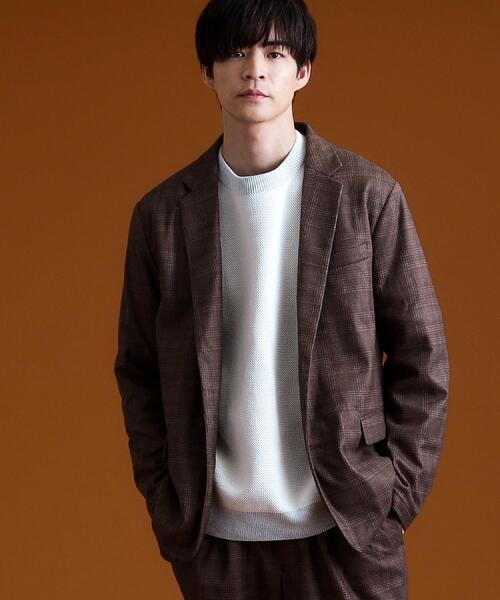 THE SHOP TK （ザ ショップ ティーケー ）の「ホームスパンジャージジャケット【セットアップ可/洗濯機OK】（テーラードジャケット・メンズ・ダークグレー/ダークブラウン/ベージュ系その他5・04/02/03）」の5枚目の写真