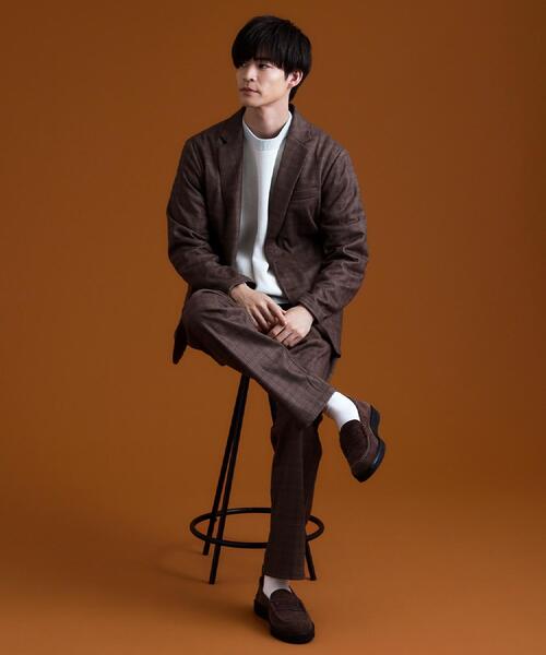 THE SHOP TK （ザ ショップ ティーケー ）の「ホームスパンジャージジャケット【セットアップ可/洗濯機OK】（テーラードジャケット・メンズ・ダークグレー/ダークブラウン/ベージュ系その他5・04/02/03）」の7枚目の写真