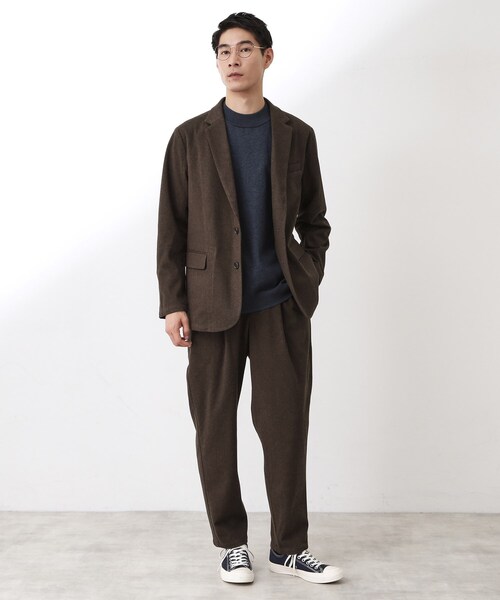 THE SHOP TK （ザ ショップ ティーケー ）の「ホームスパンジャージジャケット【セットアップ可/洗濯機OK】（テーラードジャケット・メンズ・ダークグレー/ダークブラウン/ベージュ系その他5・04/02/03）」の13枚目の写真