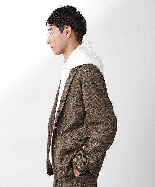 THE SHOP TK （ザ ショップ ティーケー ）の「ホームスパンジャージジャケット【セットアップ可/洗濯機OK】（テーラードジャケット・メンズ・ダークグレー/ダークブラウン/ベージュ系その他5・04/02/03）」の16枚目の写真