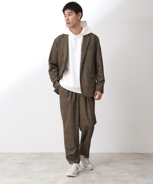 THE SHOP TK （ザ ショップ ティーケー ）の「ホームスパンジャージジャケット【セットアップ可/洗濯機OK】（テーラードジャケット・メンズ・ダークグレー/ダークブラウン/ベージュ系その他5・04/02/03）」の18枚目の写真