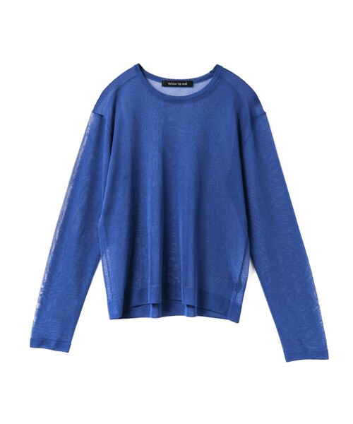 mizuiroind(ミズイロインド)の「mizuiro ind シアークルーネックプルオーバー(ニット/セーター・レディース・ベージュ/ブルー/ブラック・FREE)」の3枚目の写真