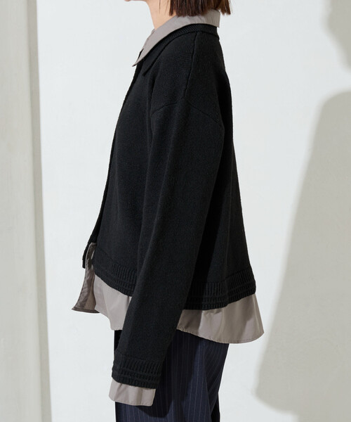 【即完売モデル】カラー 20SS レイヤードドッキングカーディガン FREAK'S STORE（フリークスストア） カーディガン 限定展開 シャツ