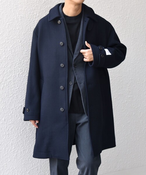 SHIPS any: PURE WOOL MELTON ステンカラー コート 25AW◇（ステン