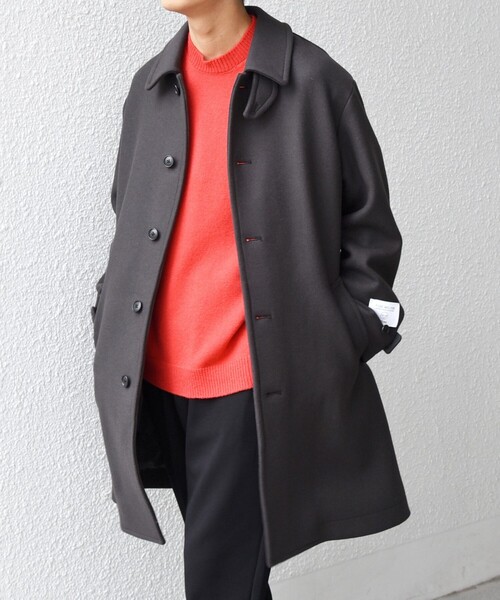 SHIPS any: PURE WOOL MELTON ステンカラー コート 25AW◇（ステン