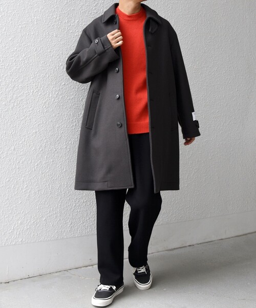 ships wai+ ウールコート SHIPS any: PURE WOOL MELTON ステンカラー コート 25AW◇（ステン
