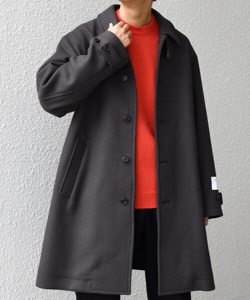 SHIPS any: PURE WOOL MELTON ステンカラー コート 25AW◇（ステン