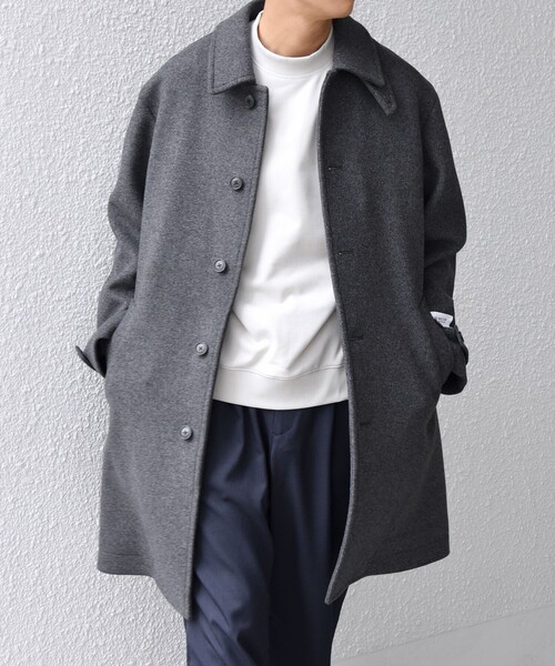 SHIPS any: PURE WOOL MELTON ステンカラー コート 25AW◇（ステン