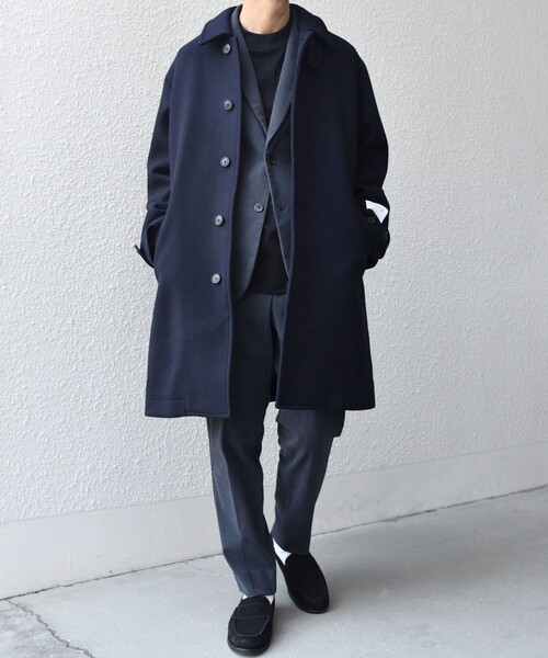 SHIPS any: PURE WOOL MELTON ステンカラー コート 25AW◇（ステン