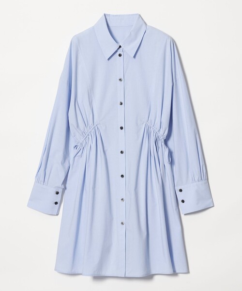 EMMEL REFINES(エメルリファインズ)の「<EMMEL REFINES>EM ドロストシャツ チュニック ワンピース(ワンピース・レディース・ホワイト/ライトブルー・FREE)」の11枚目の写真
