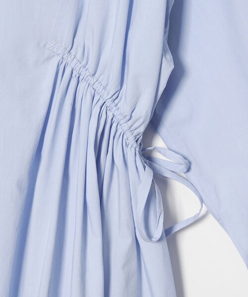 EMMEL REFINES(エメルリファインズ)の「<EMMEL REFINES>EM ドロストシャツ チュニック ワンピース(ワンピース・レディース・ホワイト/ライトブルー・FREE)」の3枚目の写真