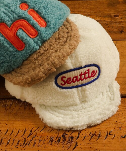 BREEZE（ブリーズ）の「Bpop もこもこベビーキャップ（キャップ・キッズ・ブルー/オフホワイト・46/48）」の2枚目の写真