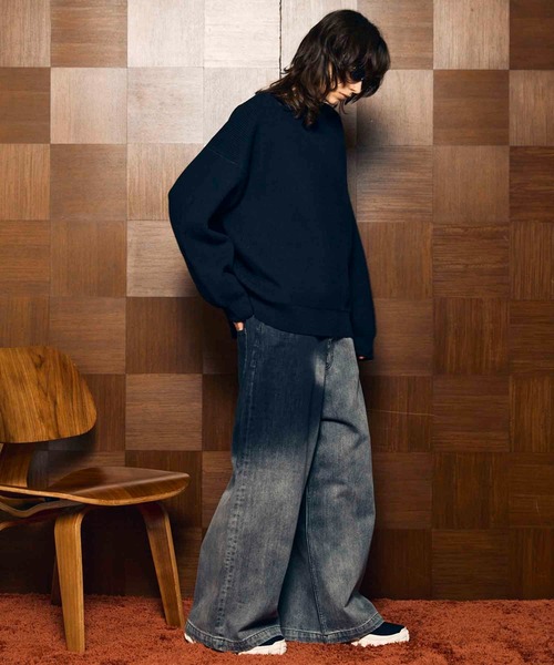 MAISON SPECIAL（メゾンスペシャル）の「《UNISEX》Prime-Over Pullover Crew Neck Knit/プライムオーバープルオーバークルーネックニット【MAISON SPECIAL/メゾンスペシャル】（ニット/セーター・メンズ・アイボリー/ブラック/ピンク/バーガンディー・0/1/2）」の8枚目の写真