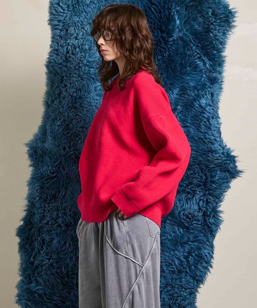 MAISON SPECIAL（メゾンスペシャル）の「《UNISEX》Prime-Over Pullover Crew Neck Knit/プライムオーバープルオーバークルーネックニット【MAISON SPECIAL/メゾンスペシャル】（ニット/セーター・メンズ・アイボリー/ブラック/ピンク/バーガンディー・0/1/2）」の20枚目の写真